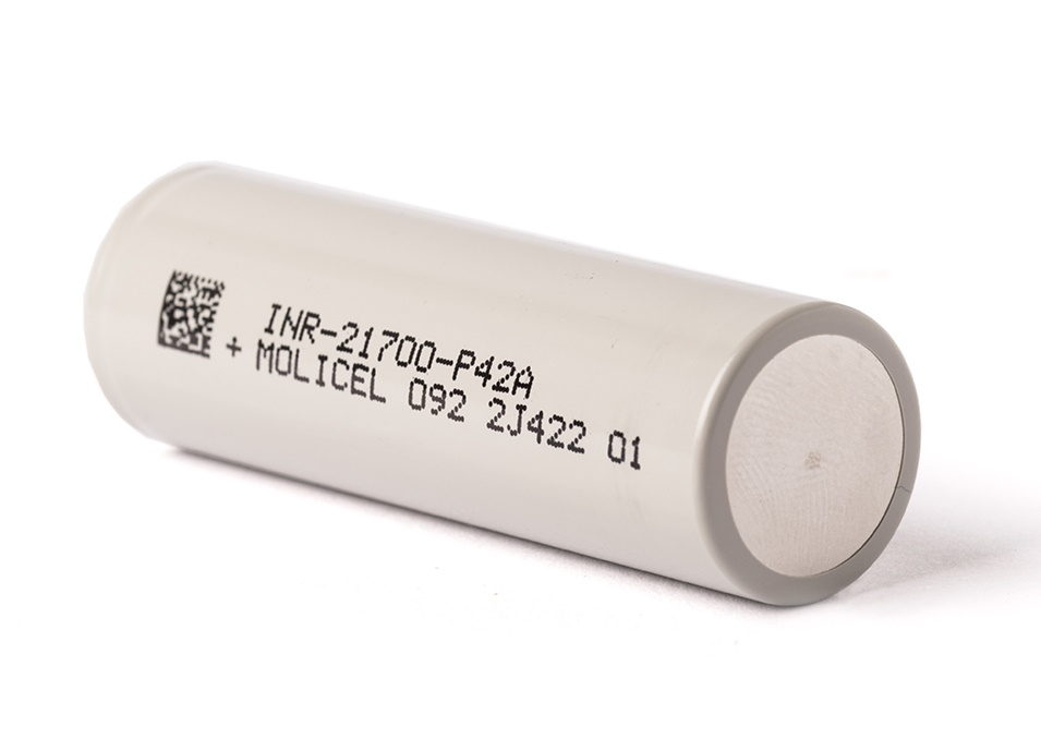 Molicel P42A 4200mAh Ansicht schräg von hinten Molicel P42A 4200mAh