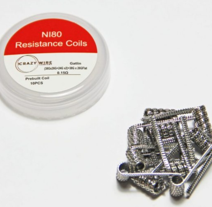 Crazy Wire Pre-Made Ni80 Gatlin Coils 0.15 Ω mit Schachtel Crazy Wire Pre-Made Ni80 Gatlin Coils 0.15 Ω-Ni80 Gatlin Coils 0.15 Ω
