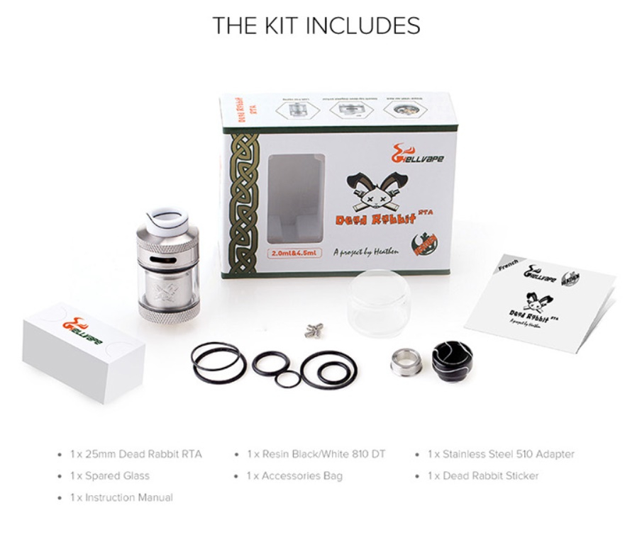 Hellvape Dead Rabbit RTA Verpackung und Lieferumfang
