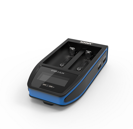 Xtar Over 4 Slim Ladegerät Frontansicht Xtar Over 4 Slim-Black